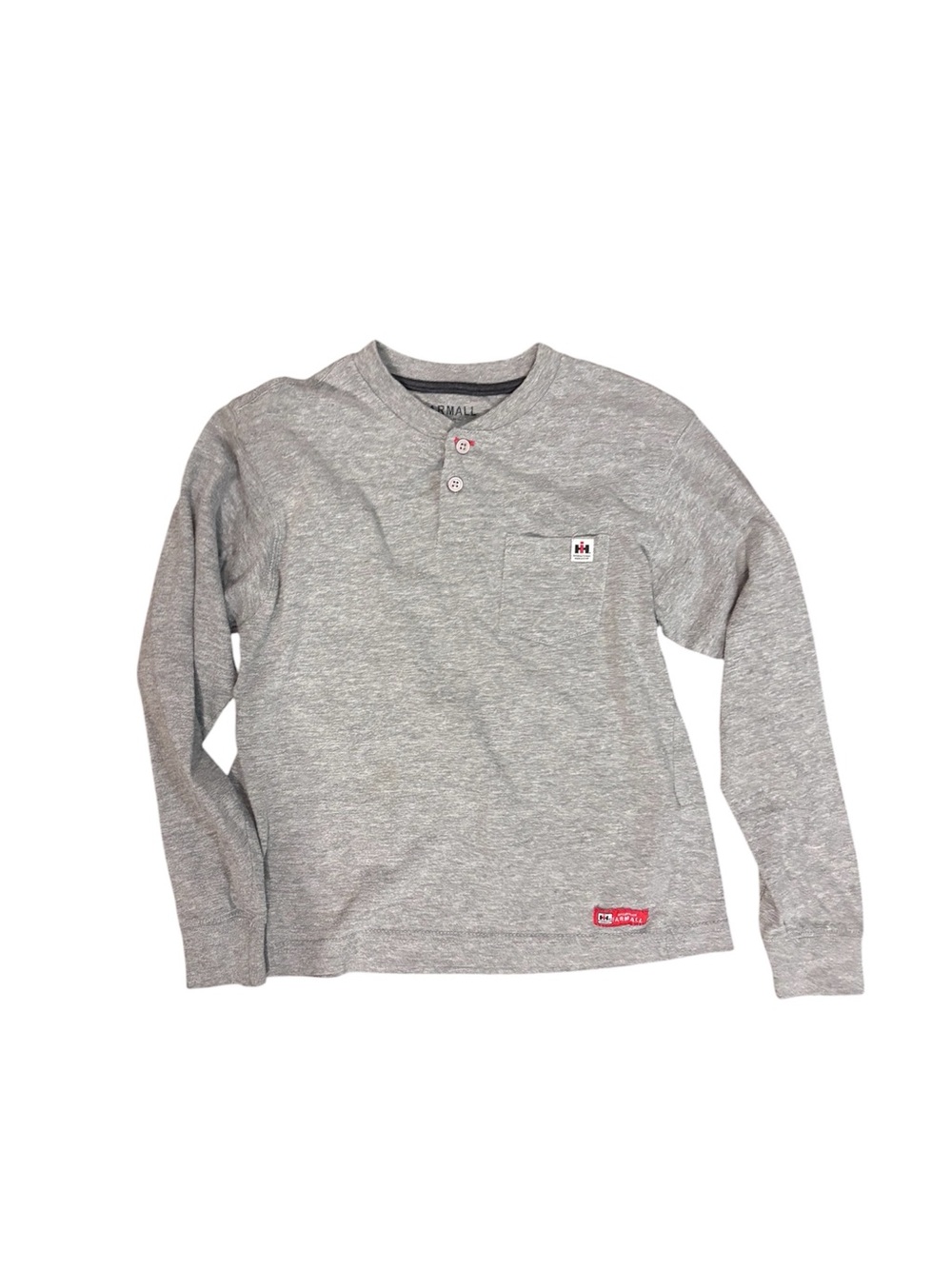 Farmall Boys Size 7 long sleeve tee shirt gray
